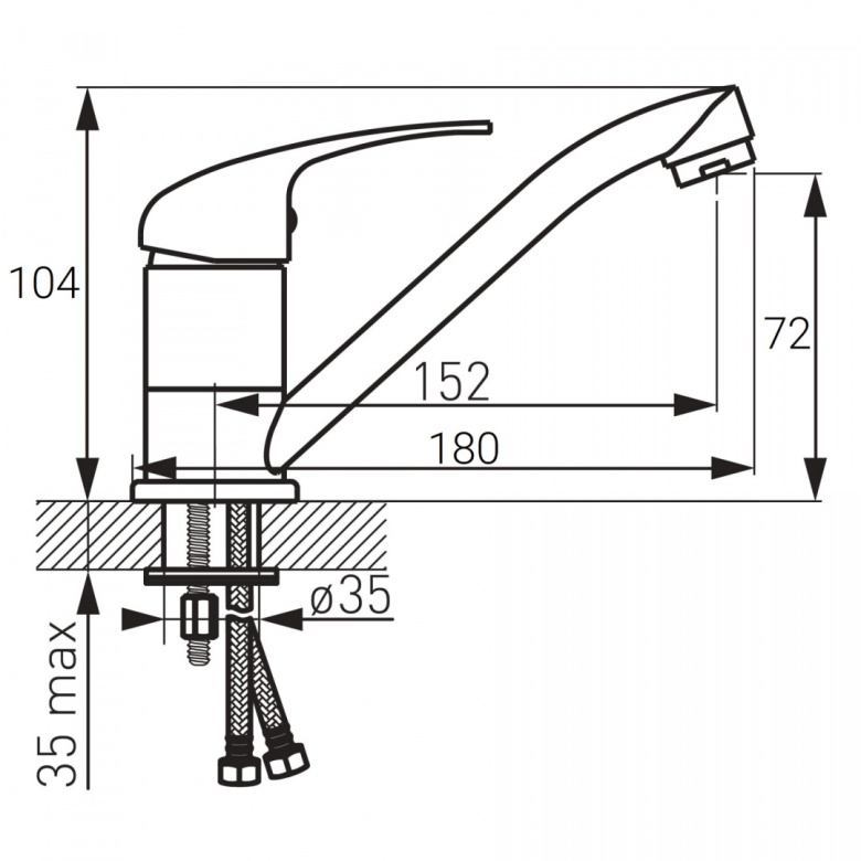 ハマ　 Bateria umywalkowa stojąca ZXC 4100 srebrny (5908282480389) • Cena